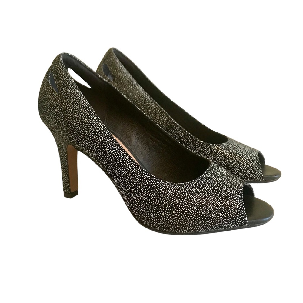 CLARKS Artisan Heavenly Maze Pumps Shoes 9.5 Peep Toe